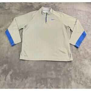 Nike Therma-Fit Size XL Men’s 1/4 Zip Pullover Gray Blue Winter Golf C22-47